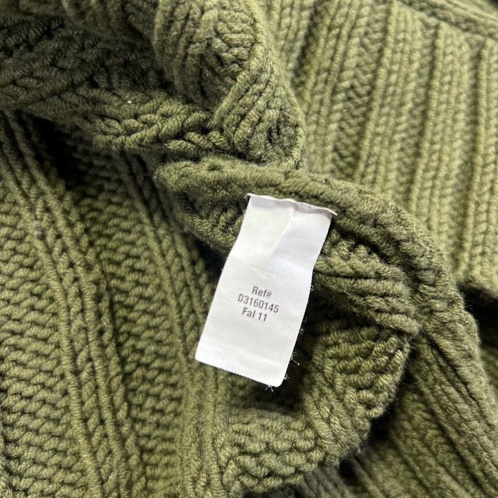 Eddie Bauer Cardigan‎ Sweater Womens XL Green Cable Knit Button Front Fisherman - Picture 7 of 13